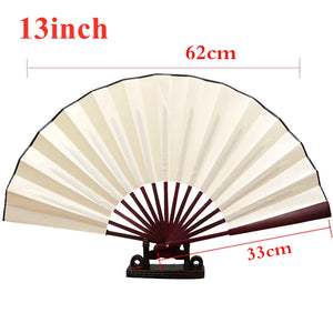 Red Folding Silk Chinese Hand Fan | Cloth Handheld Bamboo - 1 Pc