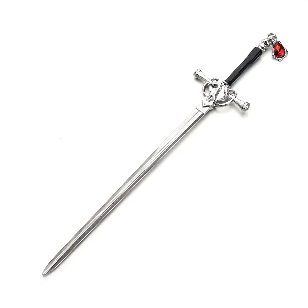 Sword Ruby Pendant Hair Sticks | Vintage Chinese Hairstyle Pin - 1 Pc