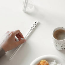 Load image into Gallery viewer, White Polka Dot Ceramic Chopsticks | Luxury Chinese Spotted Set - 2/4 Pairs