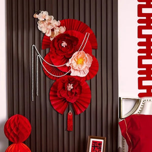 Chinese Wedding Wall Decor | Red Vietnamese Paper - 1 Set