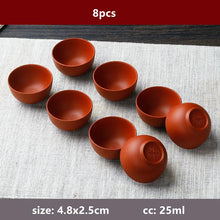 Load image into Gallery viewer, Authentic Yixing Purple Clay Tea Cup for Chinese Gong Fu Tea - 8 Pc Set