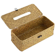 Load image into Gallery viewer, Bamboo Rattan Tissue Box Cover | Brown Paper Holder Dispenser - 1 Pc