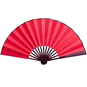 Red Folding Silk Chinese Hand Fan | Cloth Handheld Bamboo - 1 Pc