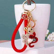 Load image into Gallery viewer, Snake Charm Zodiac Keychain | Lunar Chinese New Year Ring Gift 2025 - 1 Pc