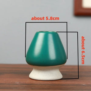 Teal Ceramic Whisk Stand | Japanese Matcha Chasen-tate for Tea Tool Holder - 1 Pc