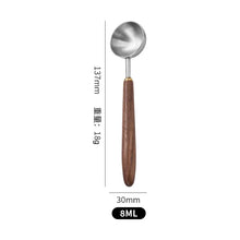 Load image into Gallery viewer, Wooden Handle Metal Coffee Scoop | Stainless Steel Tablespoon Size - 1 Pc