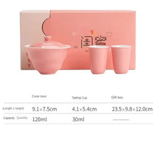Load image into Gallery viewer, Pink Ceramic Chinese Tea Set | Cute Gong Fu Gift - 3 Pc