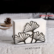 Load image into Gallery viewer, Black Ginkgo Leaf Napkin Holder | Metal Tissue Holders for Table - 1 Pc