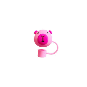 Cute Capybara Straw Toppers | Reusable Silicone Covers Cap - 1 Pc