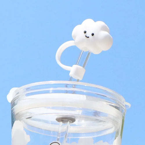 Cute White Cloud Straw Toppers | Stanley Cup Covers Reusable Caps - 1 PC