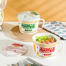 Load image into Gallery viewer, Cute Instant Noodle Cup Ramen Bowl | Japanese Novelty Ceramic Bowls With Lid and Handle