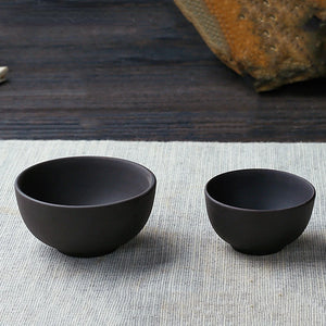 Authentic Yixing Purple Clay Tea Cup for Chinese Gong Fu Tea - 8 Pc Set