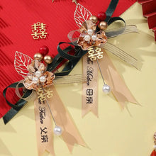 Load image into Gallery viewer, Red Boutonniere Pins | Chinese Wedding Decorative Corsage - 2 Pc Set