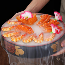 Load image into Gallery viewer, Traditional Japanese Sushi Plates Set | Round Sashimi Serving Platter Display - 1 Set