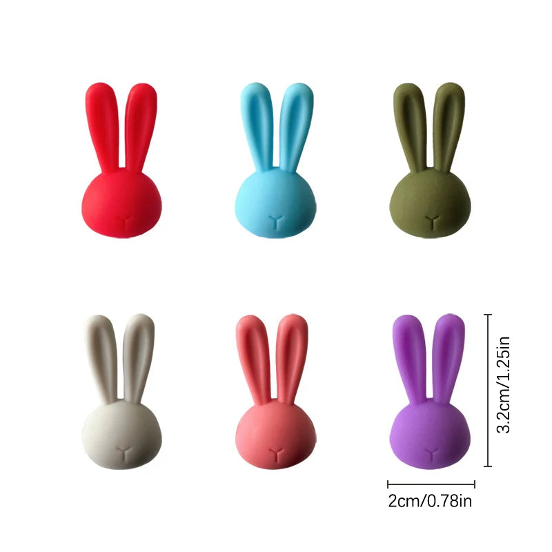 Cute Rabbit Wine Glass Charm | Silicone Identifier Drink Marker - 6 Pc Set