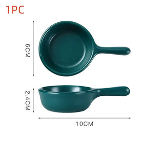 Colorful Mini Dipping Saucer with Handle | Ceramic Japanese Soy Sauce Dish - 1 Pc