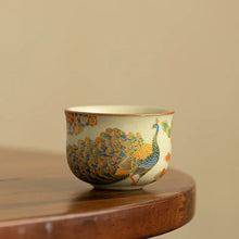 Load image into Gallery viewer, Peacock Chinese Tea Cup | Ornate Ceramic Bird - 1 Pc