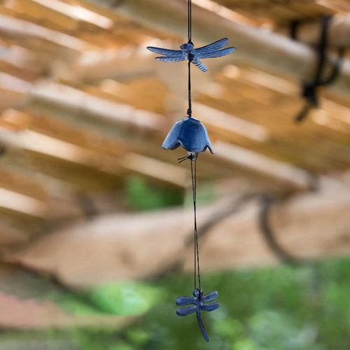 Cast Iron Dragonfly Bell | Japanese Wind Chime Outdoor Decor - 1 Pc