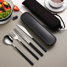 Load image into Gallery viewer, Metal Chopsticks Set with Spoon Fork in Travel Box and Portable Case