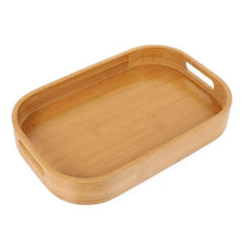 Load image into Gallery viewer, Wooden Serving Tray with Handles | Deep Bamboo Platter - 1 pc