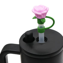 Load image into Gallery viewer, Rose Flower Straw Toppers | Silicone Stanley Cap Covers - 1 Pc