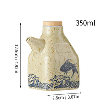 Load image into Gallery viewer, Asian Ceramic Soy Sauce Bottle and Dispenser | Painted Oil Bottles and Liquid Storage Container for Kitchen - 1 Pc