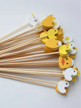 Load image into Gallery viewer, Yellow Duck Fancy Toothpicks | Easter Decorative Fruit Skewers - 20 Pc