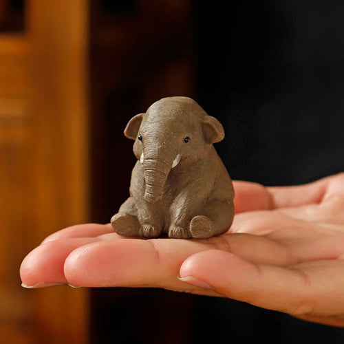 Wisdom Elephant Tea Pet | Chinese Kung Fu Ceremony Small Figures Tea Accessories - 1 Pc