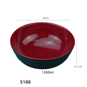 Black & Red Japanese Ramen Bowls | Donburi Soup Melamine Bowl - 1 Pc