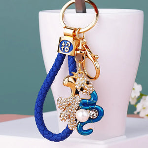 Snake Charm Zodiac Keychain | Lunar Chinese New Year Ring Gift 2025 - 1 Pc