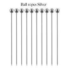 Load image into Gallery viewer, Black Cocktail Picks | Metal Toothpick Skewers - 10 Pc Set