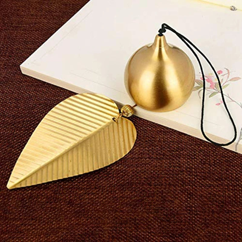 Copper Japanese Wind Chimes | Hanging Gold Leaf Pendant - 1 Pc