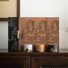 Load image into Gallery viewer, Unique Chinese Mountain 3 Ceramic Tea Cups - 1 Gift Set