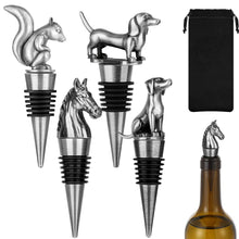 Load image into Gallery viewer, Horse Metal Wine Bottle Stoppers | Dog Squirrel Decorative Caps - 1 Pc