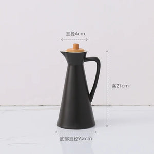 Black & White Taper Soy Sauce Bottle | Oil Vinegar Dispensers - 1 Pc