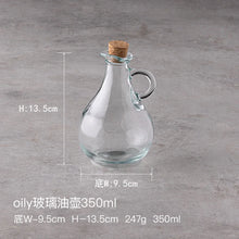 Load image into Gallery viewer, Oil and Vinegar Bottle Jug with Glass Handle and Cork - 1 Pc