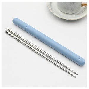 Small Tube Travel Chopsticks | Stainless Steel Portable Chopstick with Case - 1 Pair