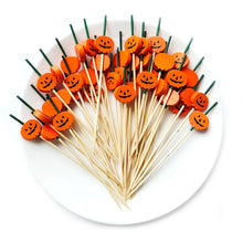 Load image into Gallery viewer, Halloween Fancy Toothpicks | Disposable Appetizer Cocktail Skewers - 100 Pc