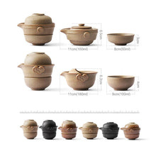 Load image into Gallery viewer, Beige Chinese Gong Fu Travel Tea Set | Compact Teapot and 2 Teacups