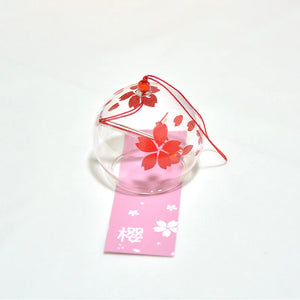 Sakura Japanese Wind Chimes | Glass Furin Flower Bells for Garden - 1 Pc