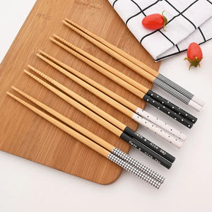 Mixed Bamboo Chopsticks | Japanese Woden Luxury Cutlery Tableware Gift - 5 Pair Set