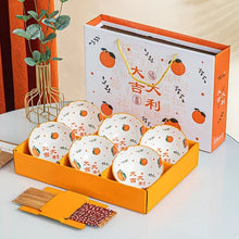 Load image into Gallery viewer, Orange Ceramic Bowls and Chopsticks Set | Lunar New Year Gift Box - 1 Set