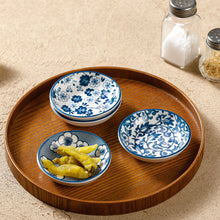 Load image into Gallery viewer, Mini Ceramic Soy Sauce Dish | Blue &amp; White Dipping Bowls - 6 Pc Set