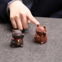 Load image into Gallery viewer, Lucky Cat Tea Pet | Purple Sand Clay for Chinese Tea Ceremony - 1 Pc