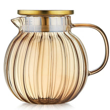 Load image into Gallery viewer, Amber Glass Teapot with Strainer on Stove | Heat Resistant Glass Kettle Pot - 1 Pc