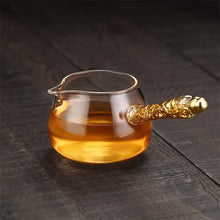 Load image into Gallery viewer, Glass Tea Dispenser with Gold Handle | Japanese Chinese Teapot - 1 Pc