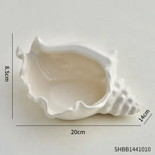 Load image into Gallery viewer, Unique Shell Trinket Dish | White Ceramic Jewelry Tray plate - 1 Pc