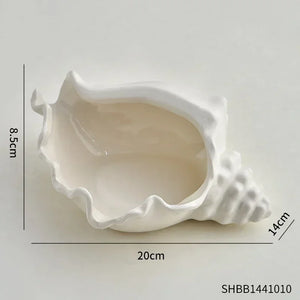 Unique Shell Trinket Dish | White Ceramic Jewelry Tray plate - 1 Pc