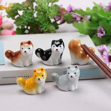 Load image into Gallery viewer, Cute Shiba Inu Chopsticks Holder | Japanese Dog Ceramic Chopstick Rest - 1 Pc