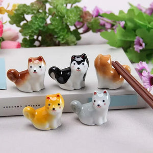 Cute Shiba Inu Chopsticks Holder | Japanese Dog Ceramic Chopstick Rest - 1 Pc